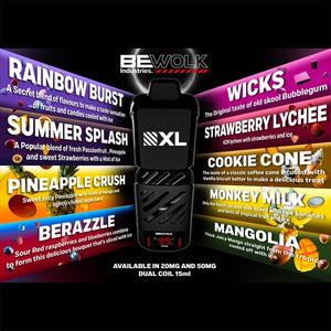 Bewolk XL - Flavour Pods - Disposable 15ml  2% & 5% Nic Salts (Without Battery Pack)