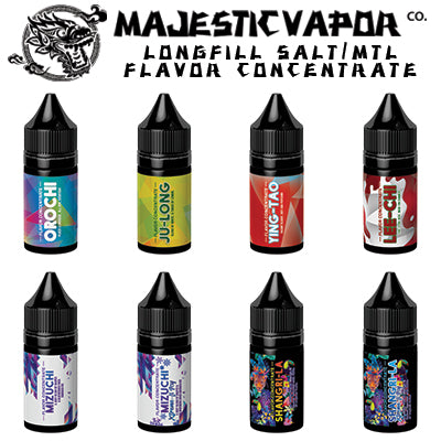 Majestic Vapor Longfill Flavor Concentrate Salt/MTL 15ml shot in a 30ml bottle