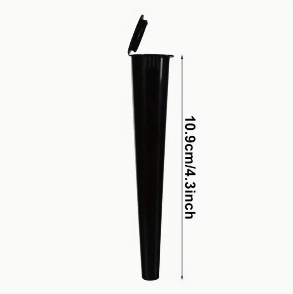 Squeeze Top Pre-Roll Storage Tubes - Black