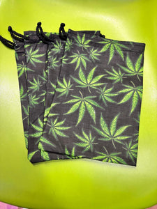 Cannabis Print Draw String Bags