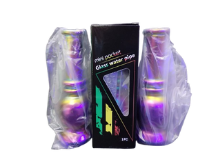 Glass Water Bong Small Rainbow 15.5cm