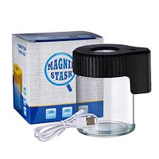 Rechargeable LED Magnifying Glass Stash Jar